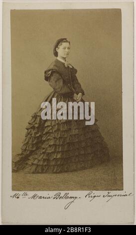 Porträt von Bellamy, Maria (2100-), (Schauspielerin) Paul Emile Pesme. Portrait de Bellamy, Maria, (3rd-), (actrice). Carte de visite (recto). Tirage sur Papier Albuminé. 1870-1890. Paris, musée Carnavalet. Stockfoto