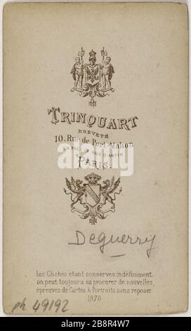 Porträt von Pater Jean Gaspard Degurry (1791-1871), (Priester der Madeleine) Portrait de l'Abbé Jean Gaspard Deguerry (1791-1871), curé de la Madeleine. Carte de visite (verso). Tirage sur Papier Albuminé. 1871. Photographie d'Antoine René Trinquart (actif de 1859 à 1875). Paris, musée Carnavalet. Stockfoto