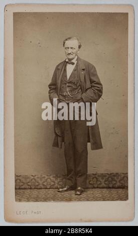 Porträt von Anteine-Elwart Elias (1808-1877), (Komponist, Musikwissenschaftler) Georges Mathurin Legé. Portrait d'Antoine-Elie Elwart, (1808-1877), Compositeur, musicographe. Carte de visite (recto). Tirage sur Papier Albuminé. 1870-1890. Paris, musée Carnavalet. Stockfoto