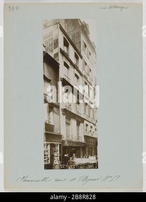 GEBÄUDE, 59 Argout STREET, 2ND-VIERTEL, PARIS Immeuble, 59 rue d'Argout. Paris (IIème arr.), 1905 (novembre). Union Photographique Française. Paris, musée Carnavalet. Stockfoto