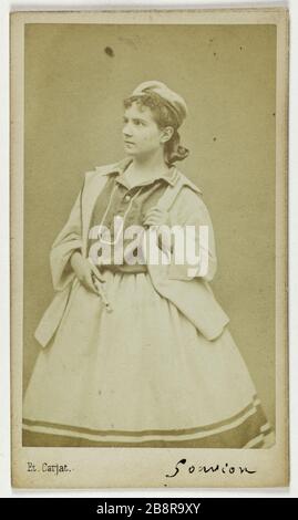 Portrait Gouvion White (Schauspielerin) Portrait de Gouvion Blanche, actrice. Carte de visite (recto). Photographie de Carjat & Cie. Tirage sur Papier Albuminé. 1860-1890. Paris, musée Carnavalet. Stockfoto