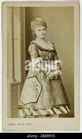 Portrait Gouvion White (Schauspielerin) Portrait de Gouvion Blanche, actrice. Carte de visite (recto). Photographie d'Ulric grob (actif entre 1860 et 1900). Tirage sur Papier Albuminé. 1860-1890. Paris, musée Carnavalet. Stockfoto