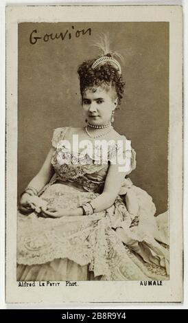 Portrait Gouvion White (Schauspielerin) Portrait de Gouvion Blanche, actrice. Carte de visite (recto). Photographie d'Alfred Le Petit (dit Zut, 1841-1909). Tirage sur Papier Albuminé. 1860-1890. Paris, musée Carnavalet. Stockfoto