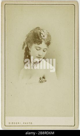 Porträt von Lansois (Schauspielerin) Portrait de Lansois, actrice. Carte de visite. Entre 1860 et 1890. Photographie d'André Adolphe Eugène Disderi (1819-1889). Paris, musée Carnavalet. Stockfoto