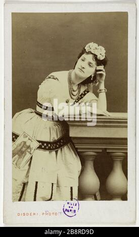 Porträt von Lawrence (Tänzerin) Portrait de Laurent, Danseuse. Carte de visite. Entre 1860 et 1890. Photographie d'André Adolphe Eugène Disderi (1819-1889). Paris, musée Carnavalet. Stockfoto