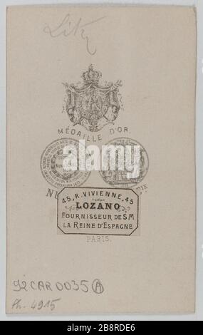 Porträt von Franz Liszt (1811-1886), ungarischer Komponist, Pianist Porträt de Franz Liszt, (1811-1886), Compositeur hongrois, Pianiste. Carte de visite. Photographie de NUMA Blanc (NUMA Prosper Blanc de Labarthe, dit). Tirage sur Papier Albuminé. 1860-1890. Paris, musée Carnavalet. Stockfoto