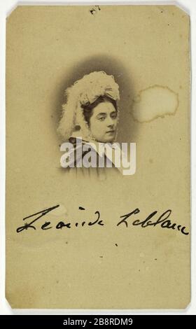 Porträt von Leonide Leblanc, (1842-1894), (Schauspielerin) Porträt de Léonide Leblanc (1842-1894), Aktrice. Carte de visite. Entre 1860 et 1890. Photographie d'Erwin Hanfstaengl (1838-1905). Paris, musée Carnavalet. Stockfoto