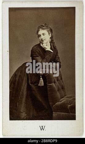 Porträt von Leonide Leblanc, (1842-1894), (Schauspielerin) Porträt de Léonide Leblanc (1842-1894), Aktrice. Carte de visite. Entre 1860 et 1890. Photographie de Walery. Paris, musée Carnavalet. Stockfoto