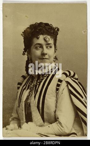 Porträt von Leonide Leblanc, (1842-1894), (Schauspielerin) Portrait de Léonide Leblanc (1842-1894), actrice. Avant 1876-1876. Photographie de Cyrus Anatole Pougnet (né en 1840). Paris, musée Carnavalet. Stockfoto