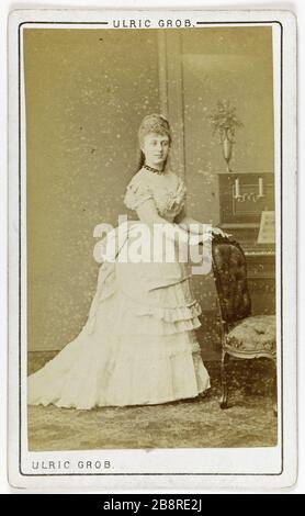 Porträt der Mariolick-Schauspielerin. Ulric grob (actif entre 1860 et 1900). Portrait de Mariolick, actrice. Carte de visite (recto). Tirage sur Papier Albuminé. 1860-1890. Paris, musée Carnavalet. Stockfoto