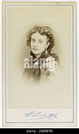 Porträt von Lia Matchowski Schauspielerin. Alphonse Liébert (1827-1914). Portrait de Lia Matchowski, actrice. Carte de visite (recto). Tirage sur Papier Albuminé. 1860-1890. Paris, musée Carnavalet. Stockfoto