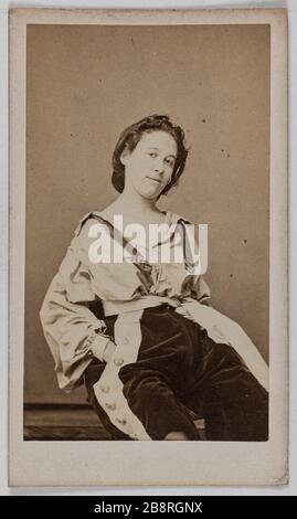 Porträt von Maria (Schauspielerin) Porträt de Maria, actrice. Carte de visite (recto). Photographie d'Ulric grob (actif entre 1860 et 1900). Tirage sur Papier Albuminé. 1860-1890. Paris, musée Carnavalet. Stockfoto