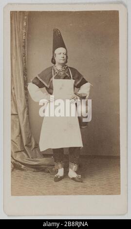 Porträt von Leonce, (Edward Theodore Nicole sagt), (1823-1900), (Schauspieler) Portrait de Léonce (dit Édouard Théodore Nicole) (1823-1900), acteur. 1860-1890. Carte de visite (recto). Tirage sur Papier Albuminé. Photographie d'Ulric grob (actif entre 1860 et 1900). Paris, musée Carnavalet. Stockfoto