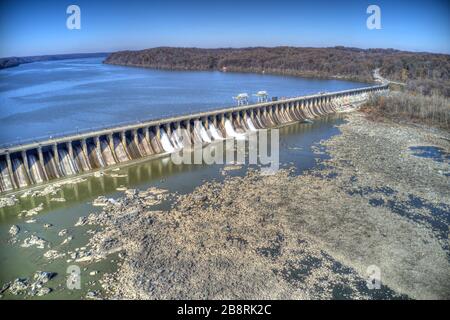 Luftaufnahme Conowingo Wasserkraftdamm Maryland Stockfoto