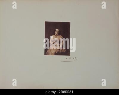 ALBUM ALLIX, 1855-1860, MADAME ADELE Hugo 'Album Allix, 1855-1860', Madame Adèle Hugo vers 1856. Photographie de Auguste Vacquerie et Charles Hugo. Paris, Maison de Victor Hugo. Stockfoto