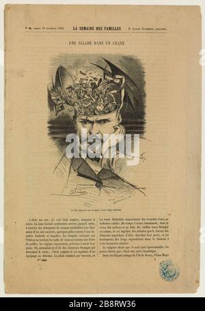 Ein Salat im Schädel Stockfoto