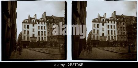 AUBRY LE-STREET-BOUCHER UND Quincampoix STRASSE, 4. BEZIRK Rue Aubry-Le-Boucher et la rue Quincampoix, 4. Bezirk, 4. ème. 1926-1936. Photographie anonyme. Paris, musée Carnavalet. Stockfoto