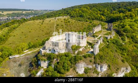Schloss Chateau Gaillard, Les Andelys, Normandie, Frankreich Stockfoto
