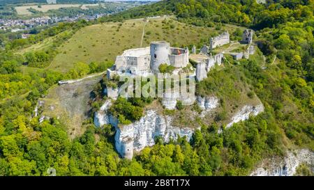 Schloss Chateau Gaillard, Les Andelys, Normandie, Frankreich Stockfoto
