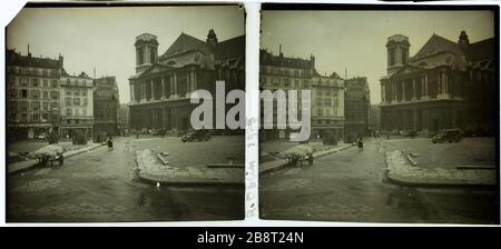 KIRCHE SAINT-EUSTACHE, FÜR DIE ÜBERNAHME DER OBLIN-STRASSE, 1ST-BEZIRK Eglise Saint-Eustache, vue pry de la rue Oblin, 1er Bezirk. 1935. Photographie anonyme. Paris, musée Carnavalet. Stockfoto