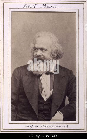 KARL MARX, INTERNATIONALER CHEFKOCH "Karl Marx, Chef de l'Internationale". Photographie d'Ernest Charles Eugène Appert (1830-1890). Paris, musée Carnavalet. Stockfoto