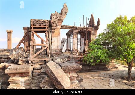 Ruinen des Tempels im Preah Vihear Temple Complex (Prasat Phra Wihan), Kambodscha. UNESCO-Weltkulturerbe Stockfoto