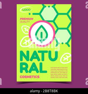 Natural Cosmetics Creative Wirbt Für Poster Vector Stock Vektor