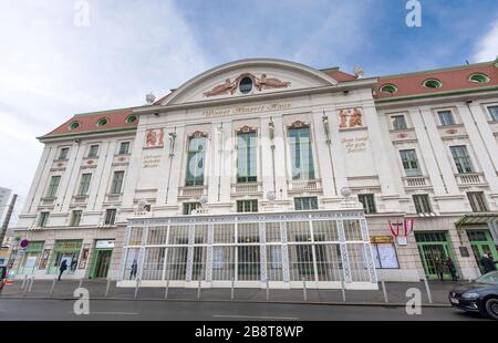 Wien, Österreich. Fassade des Wiener Konzerthauses, Konzertsaal im Zentrum von Wien Stockfoto