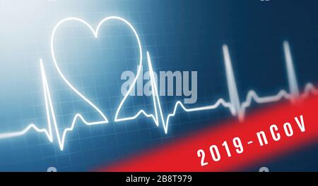 Coronavirus 2019-nCoV. Vireninfektionskonzept. Stockfoto