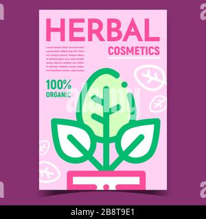 Creative Von Kräuterkosmetik Wirbt Für Banner Vector Stock Vektor