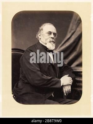 Album der Mitglieder des Gemeinderats der Stadt Paris und der Seine-Abteilungs-Kommission. Das Weiße Album des membres du Conseil Municipal de la ville de Paris et Commission départementale de la seine. "Leblanc". Photographie de Pierre Petit (1831-1909). Papier salé viré à l'Or. 1864. Paris, musée Carnavalet. Stockfoto