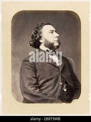 Album der Mitglieder des Gemeinderats der Stadt Paris und der Seine-Abteilungs-Kommission. Humphrey (Jean Baptiste Louis Crampel) Album des membres du Conseil Municipal de la ville de Paris et Commission départementale de la seine. "Jean Baptiste Louis Crampel Onfroy". Photographie de Pierre Petit (1831-1909). Papier salé viré à l'Or. 1864. Paris, musée Carnavalet. Stockfoto