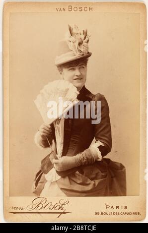 Porträt von Angela, Albert Lambert Ehefrau, Schauspielerin Bosch, Otto van. 'Portrait d'Angèle, épouse Albert Lambert, actrice'. Tirage sur Papier albuminé. Entre 1860-et 1885. Paris, musée Carnavalet. Stockfoto