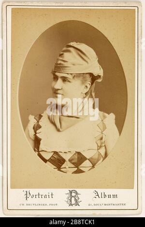 Porträt von Angela, Albert Lambert Frau, Schauspielerin Reutlinger, Charles. 'Portrait d'Angèle, épouse Albert Lambert, actrice'. Tirage sur Papier albuminé. vers 1876-1876. Paris, musée Carnavalet. Stockfoto