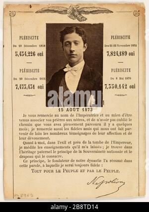 Porträt von Bonaparte (Eugene Louis Jean Joseph), 1856-1879, Prinz Anonyme. "Portrait de Bonaparte (Eugène, Louis, Jean, Joseph), 1856-1879, Fürst impérial". Photoglyptie. Paris, musée Carnavalet. Stockfoto