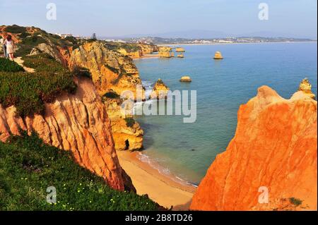 Wundervolle Aussicht auf den Camilo Strand in lagos, Portugal Stockfoto