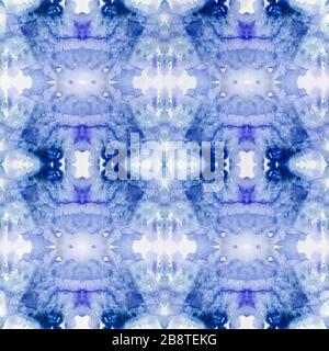 Nahtlose elegante Aquarell geometrische Muster. Abstrakte Farbe kaleidoskopische Hintergrund. Symmetrische Tribal Muster. Detaillierte Mosaik Design mit gemischten el Stockfoto