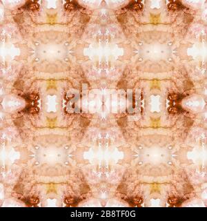 Nahtlose elegante Aquarell geometrische Muster. Abstrakte Farbe kaleidoskopische Hintergrund. Symmetrische Tribal Muster. Detaillierte Mosaik Design mit gemischten el Stockfoto