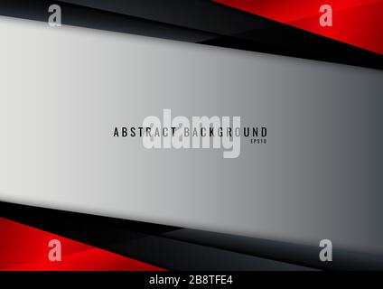 Template Technology Corporate Concept abstraktes Dreieck geometrisch schwarz und rot auf weißem Hintergrund mit Platz für Ihren Text. Vektorgrafiken Stock Vektor