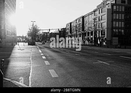 Leeres Hamburg Covid 19 Stockfoto