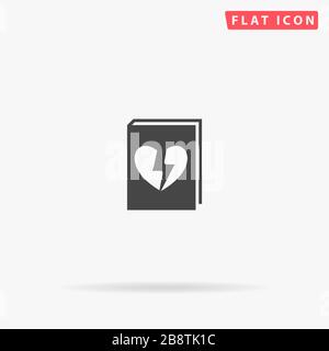 Symbol für flachen Vektor des dramatischen Buchs. Glyph-Style-Zeichen. Einfaches, handgezeichnetes Symbol für Konzeptinformationen, Designs, UI und UX, Websit Stock Vektor
