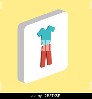 Sport Anzug einfaches Vektorsymbol. Designvorlage für Symbole für Web Mobile UI-Element. Perfektes farbisometrisches Piktogramm auf 3D-weißem Quadrat. Sp Stock Vektor