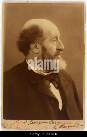 Porträt von Augier (Guillaume Victor Emile), (1820-1889), Dramatiker 'Guillaume Victor Emile Augier (1820-1889), auteur dramatique'. Photographie de l'Atelier Nadar. Tirage sur Papier Albuminé. Paris, musée Carnavalet. Stockfoto