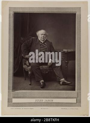 Porträt von Jules Gabriel Janin (1804-1874), (literarisch) in der Serie Contemporary Gallery. Portrait de Jules Gabriel Janin, (1804-1874), littérateur, dans la série Galerie Contemporaine. Photographie de Bertall (Charles Albert d'Arnoux, dit, 1820-1882). Photoglyptie. 1860-1874. Paris, musée Carnavalet. Stockfoto