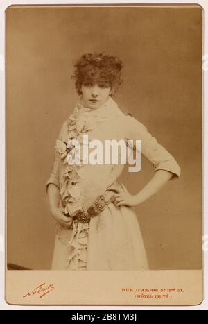 Porträt von Sarah Bernhardt. Portrait de Sarah Bernardt. Photographie de Nadar (Gaspard-Félix Tournachon, dit) (1820-1910). Tirage gélatino-argentique. Paris, musée Carnavalet. Stockfoto