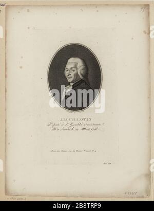 J.I. Guillotin. Euro in der verfassungsgebenden Versammlung. Stockfoto