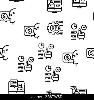 Nahtlose Mustervektor Für Die Automatisierung Von Robotern Stock Vektor