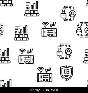 Nahtlose Mustervektor Für Die Automatisierung Von Robotern Stock Vektor