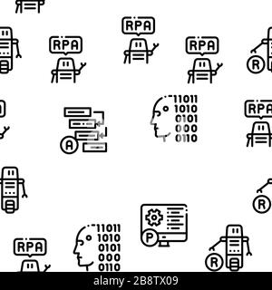 Nahtlose Mustervektor Für Die Automatisierung Von Robotern Stock Vektor