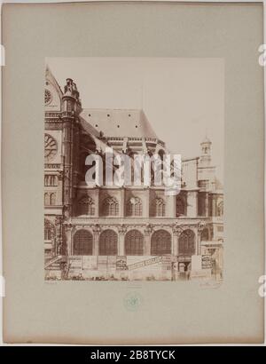 Werke der Kirche Saint-Eustache, 1. Bezirk, Paris. Mai 1895. Travaux de l'église Saint-Eustache. Paris (Ier arr.). Photographie de Louis-Emile Durandelle (1839-1917). Tirage sur Papier Albuminé. 4 Mai: Paris, musée Carnavalet. Stockfoto